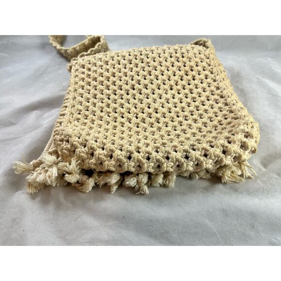 Mister Ernest Macrame Shoulder Bag Purse Woven in the Philippines Vintage 1970s - Picture 7 of 9